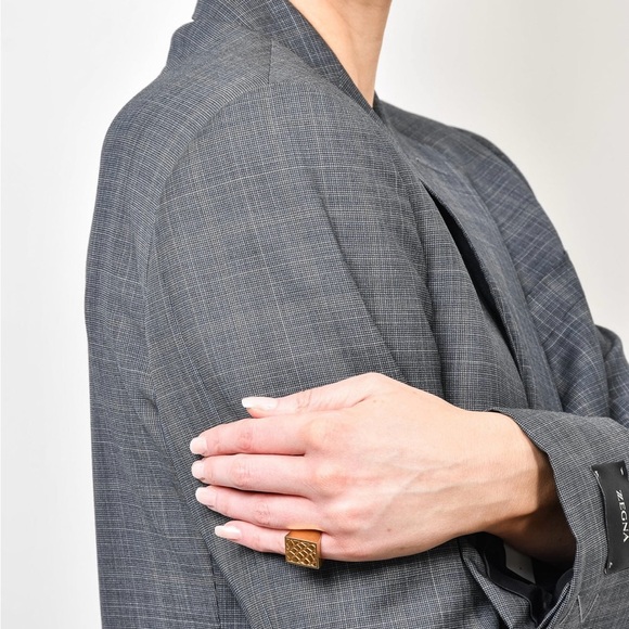 Celine Gold Toned Brass Flat “Animals” Embossed Signet Ring size 52 - Picture 2 of 10